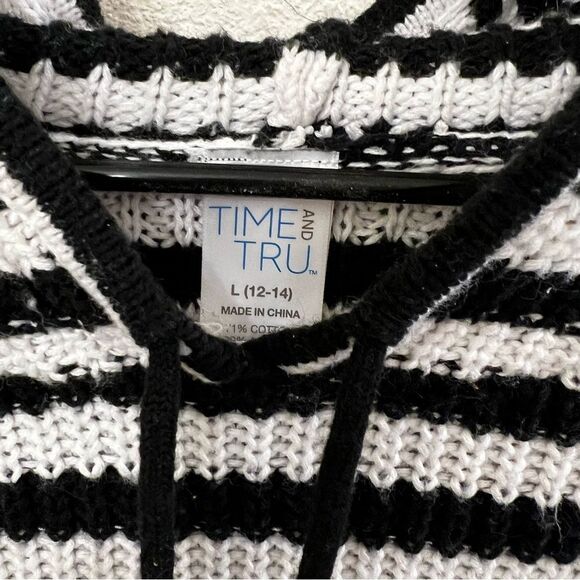 Time and Tru Long Sleeve Striped Hoodie (Size Large) - Picture 4 of 4